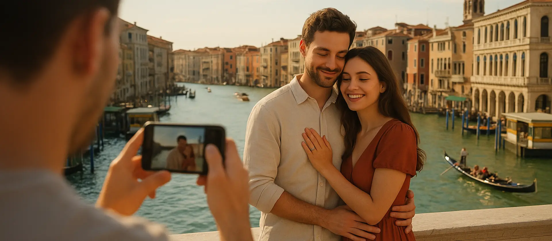 Where to take the most romantic couple photos in Venice?